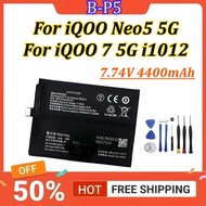 B-P5 7.74V 4400mAh Mobile Phone Battery For iQOO Neo5 5G For iQOO 7 5G i1012 V2055A Battery+ Free To