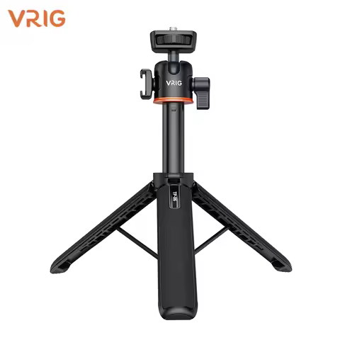 VRIG TP-08 TP-06 Tripod Stand Selfie Stick Aluminum Alloy with 1/4 Inch Screw Cold Shoe Mount 360° R