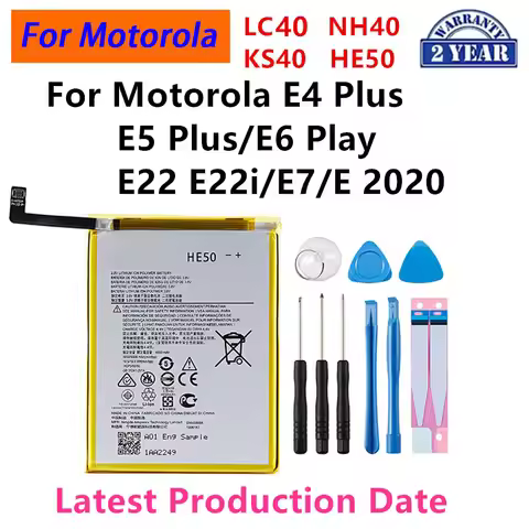 Battery HE50 KS40 NH40 LC40 For Motorola Moto E4 E5 PLUS XT1774 XT1776 E6 Play E22 E22i E7 E 2020 XT