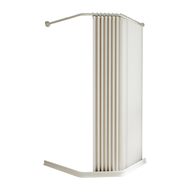 Rhombus Shaped Folding Shower Curtain Rod no holes Required Stylish Divider Space Saving Bathroom Wa