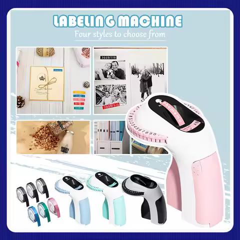 3D Label Printer Embossing Label Tape Manual Labeller Typewriter Portable Manual Label Maker Vintage