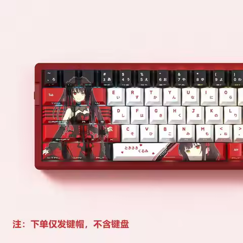 74 Keys Tokisaki Kurumi Keycaps PBT Keycaps Dye Sub Cherry Anime Keycap Japanese for 61 65 68 Mechan