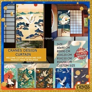 Japanese Cranes Style Door Curtain Fabric Partition Curtain Curtain Kitchen Door Curtains NEXSS