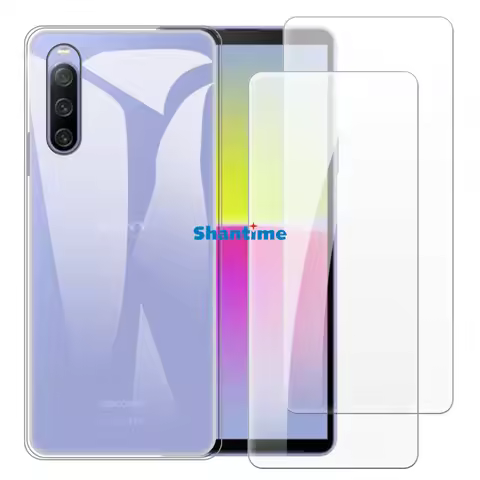 Soft Case + 2 Pack Tempered Glass Screen Protectors for Sony Xperia 10 V IIII, 10 V 2023, 10 V Fun E