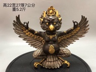 舊藏紫銅鎏金鎏銀大鵬金翅鳥 迦樓羅擺設