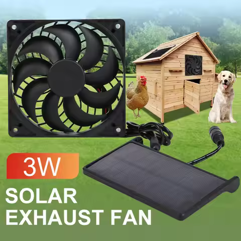 3W 2800r/min Solar Exhaust Fan Mini Ventilator 5V Solar Panel Powered Fan Air Extractor for Dog Chic