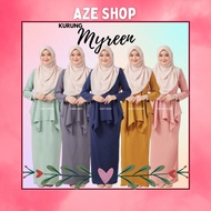 Hasnuri Baju Kurung Myreen - Navy Blue/Moss Yellow/Dark Grey/Mint Green/French Rose