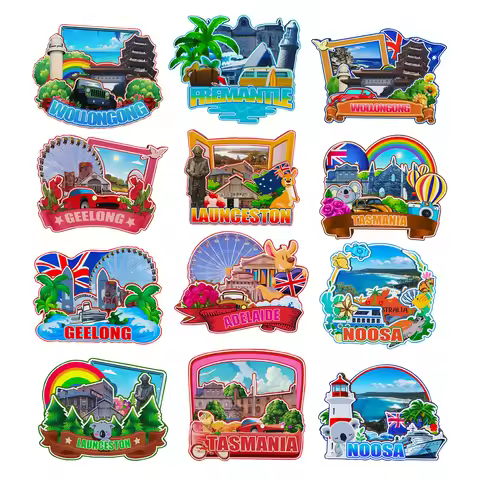 Decorative Magnets for Fremantle Wollongong Geelong Launceston Tasmania Noosa Adelaide Australia Cit