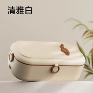 กล่องอาหารแบบอุ่นได้พร้อมช่องชาร์จไฟฟ้า กล่องอาหารแบบพกพาสำหรับผู้ใช้ในออฟฟิศ กล่องอาหารแบบอุ่นได้ 3