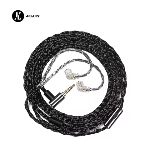 JCALLY JC16S 16 Strand 5N OFC HIFI Earphones Upgrade Cable With Mic Wire 0.78 MMCX QDC PIN for EDX P