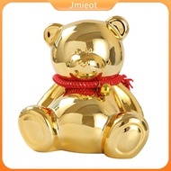 Jmieot Piggy Bank with Slot Desktop Piggy Bank Adorable Electroplated Bear Piggy Bank Perfect Home D