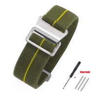 Woven Nylon Watch Band for Tudor for Rolex for Seiko Parachute Bag Strap Male Elastic 18mm 20mm 22mm Troops Military Watchband