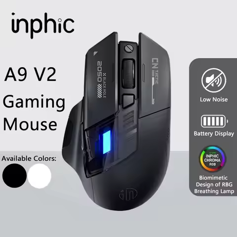 Inphic A9 PRO MAX New Three-Mode Wired/Wireless/Bluetooth Gaming Mouse 1000HZ Return Rate 12800DPI W
