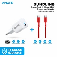 W&amp;N BUNDLING Wall Charger Anker PowerPort III Nano 20W -