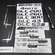 Mercedes Benz logo glc200 260 300 43 63 word sticker amg4matic tail logo v8biturbo side logo