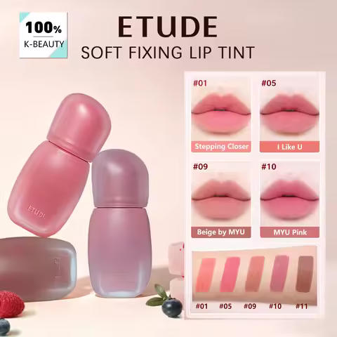 ETUDE Soft Fixing Lip Tint,Rich Color Payoff,Jelly To Fog Change,Smudge Proof Kind,Non Sticky Hold,K