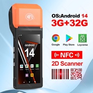 Android 14 PDA POS 3GB+32GB 58mm Thermal Printer 2D Scanner Support Loyverse POS, Grab Merchant