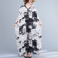 Oladivi L-9XL Oversized Plus Size Boheniman Beach Wear Women Fashion Print Summer New Dress 5104 KCJ