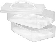 Snapware 1098734 Snap 'N Stack 2-Layer Food Storage Container with Egg Holder Trays, Medium, Clear