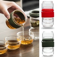 1 Set Tea Kettle Heat-resistant Stackable Glass Easy to Store Teacup Drinkware Tool for Travel Tea Kettle Heat-resistant