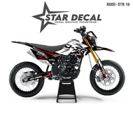 STAR DECAL | Decal DTRACKER Full Body | Sticker DTRACKER Full Body | Putih Hitam Motif Merah Simpl
