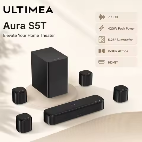 ULTIMEA 7.1ch Dolby Atmos&APP Soundbar ULTIMEA 7.1ch Soundbar with 5.25" Subwoofer&4 Surround Speake