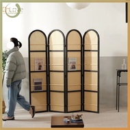 Woven rattan folding screen for decoration, partition, room divider, foldable, simple, movable scree