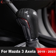 For Mazda 3 Axela 2019 2020 2021 2022 2023 Carbon Fiber Gear Shift Knob Head Cover Trim Decoration Interior Molding Accessories