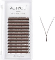YY Eyelashes Extension Lashes Brown D Curler 0.07mm 8mm Lash Volume Extension Easy Fans Y Shaped Pre