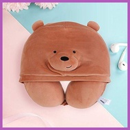 ✙✷ ☌ ◭ Miniso We Bare Bears U shaped Neck Pillow Travel Pillow Grizzly Panda Ice Bear