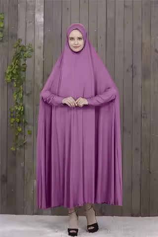 Muslim Prayer Garment Dress Women Islamic Clothing Thobe Jilbab Burka Dubai Turkey Jurken Abaya Pray