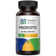 Probiotics 60 Billion CFU with 10 Probiotic Strains - REBLANCE Probiotics for Men &amp; Women， Natural，