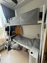 Ikea VITVAL loft bed frame with mattress