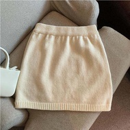 Pure Desire Style Womens Knitted Mini Skirt Elastic Waist Bodycon Early Spring Fashion Half-length S