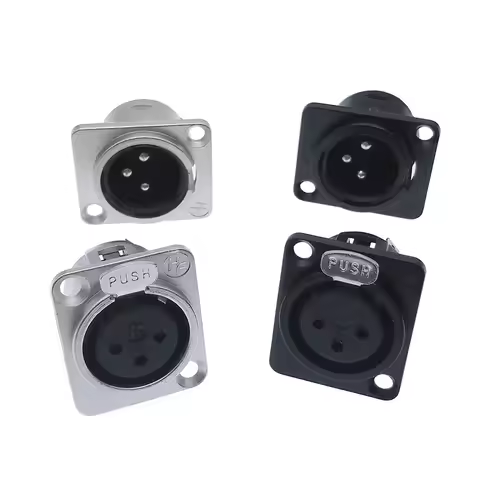 1PCS Cannon XLR Metal Socket YS145 YS146 Male Female 3 Pin for Microphone Connector YS145BG YS146BG