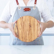 經典圓形橄欖木砧板/上菜托盤-10吋
