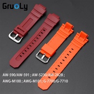 TPU Rubber Watchband Straps For Ca-sio AW-590/AW-591 AW-5230/AW-282B AWG-M100 AWG-M101 G-7700/G-7710