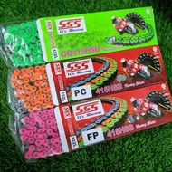 SSS CHAIN 428 / 415 HSB - 132L COLOUR CHAIN GREEN OREN PINK 415 132 RK Y15ZR Y16ZR RS RSX150 CG415HS