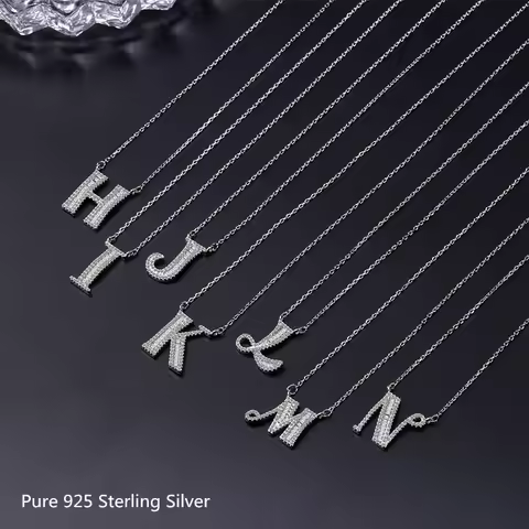 Chain 925 Silver Buyee 925 Sterling Silver Female Big Necklaces White Trapezoidal Zircon Pendant Cha
