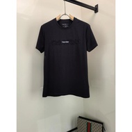 顶 CK 胸前字母压印logo 圆领短袖25ss新品纯棉男女士同款T恤OS宽松型打底衫上衣半截袖体恤