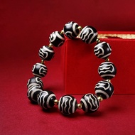 Gelang Jed Agate Dzi Beads Consecrated Natural Agate Dzi Beads Bracelet Bracelet Dapeng Bird Dzi Bea