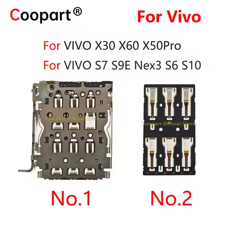 1set Coopart New Slot Lettore Sim Card Reader For VIVO X30 X60 X50Pro S7 S9E Nex3 S6 S10