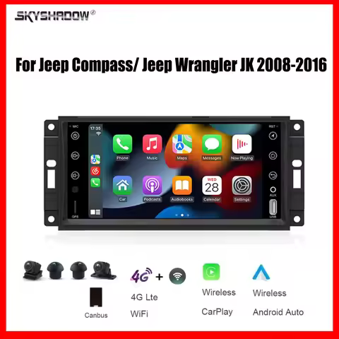 7" CarPlay Android Car multimedia player 4G wifi Bluetooth GPS Navigation car radio For Jeep Compass
