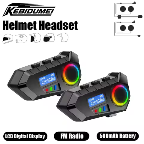 KEBIDUMEI Y30 Helmets Headset Bluetooth Earphone Waterproof IP65 Music Player Wireless Headphone FM 