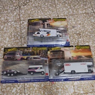 Hotwheels team transport Toyota soarer, DMC delorean & Audi S4