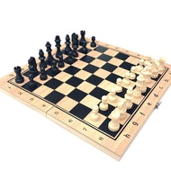 Wood Chess Set Tournament Size Foldable Pieces Chess Board Set Children Elders and Adults