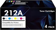 212A Toner Cartridges 4 Pack: (with Chip) Compatible for HP 212A 212X W2120A W2120X Toner Work for H