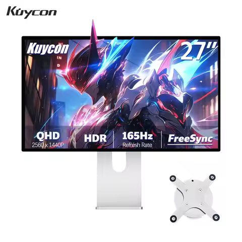 New Kuycon Q27A Computer Monitor 27 Inch UHD IPS LED LCD PC Display 65Hz Aluminum Alloy 2K Type-C HD