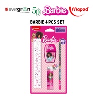 [SG] Maped Barbie 4 Pcs Stationery Set [Evergreen Stationery]