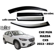 Rain Cover for Mazda CX5 2013 - 2017 Set of 4 | Premium ABS Glossy Black and Sports Carbon Mesh